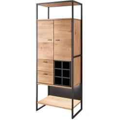 Wohnen Vitrinen|Wohnzimmer-Vitrinen*Industrial Schrank aus Wildeiche Massivholz - Manarola