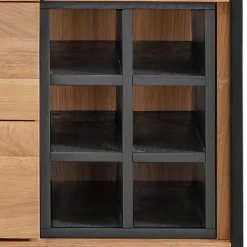 Wohnen Vitrinen|Wohnzimmer-Vitrinen*Industrial Schrank aus Wildeiche Massivholz - Manarola