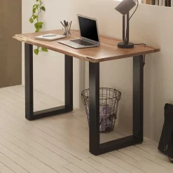 Wohnen Bürotische*Industrial Schreibtisch mit Baumkante Akazie - Amlina
