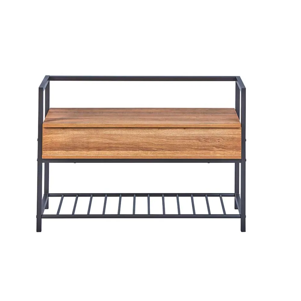 Wohnen Industrial Schuhbank in Wildeiche Optik - Vedrico