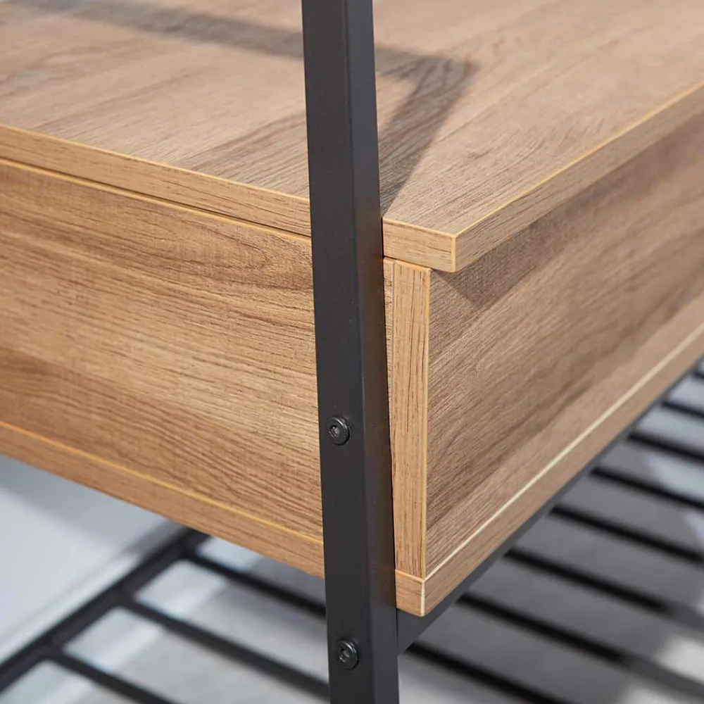 Wohnen Industrial Schuhbank in Wildeiche Optik - Vedrico