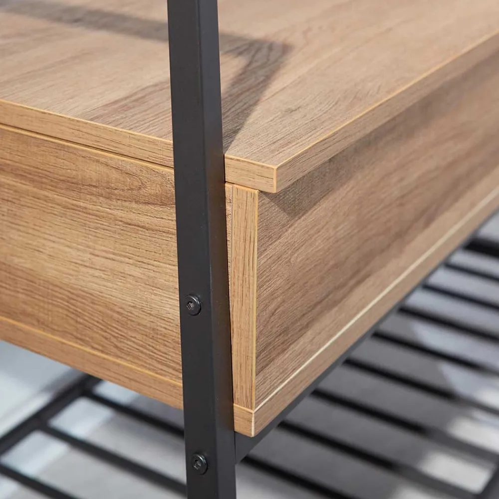 Wohnen Industrial Schuhbank in Wildeiche Optik - Vedrico