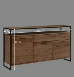Wohnen Sideboards*Industrial Sideboard aus Wildeiche und Stahl - Ingbo