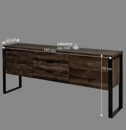 Wohnen Industrial Sideboard mit viel Bodenfreiheit - Srecla