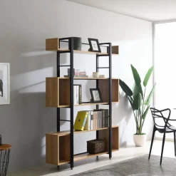 Wohnen Industrial Standregal in Schwarz - Felictas