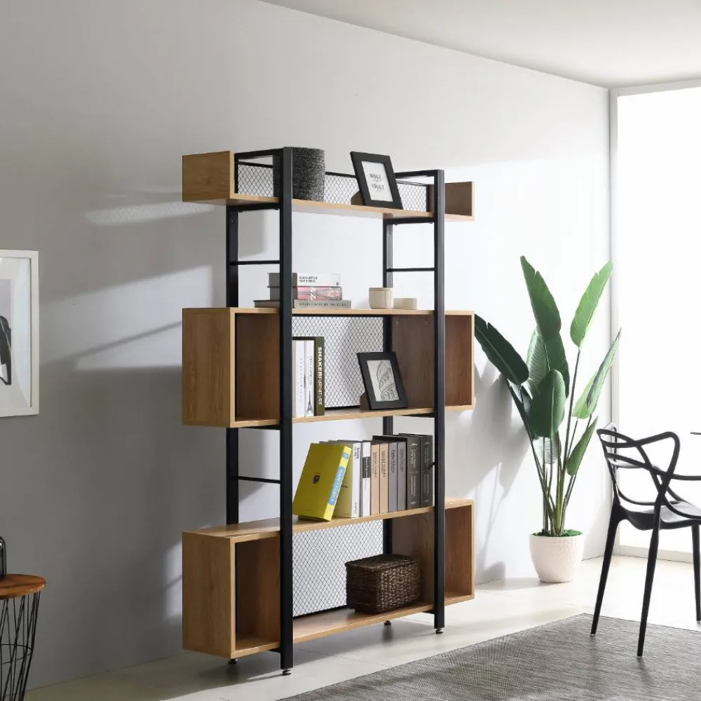 Wohnen Industrial Standregal in Schwarz - Felictas