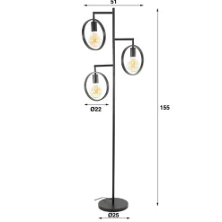 Wohnen Industrial Stehleuchte 3-flammig - Prayer