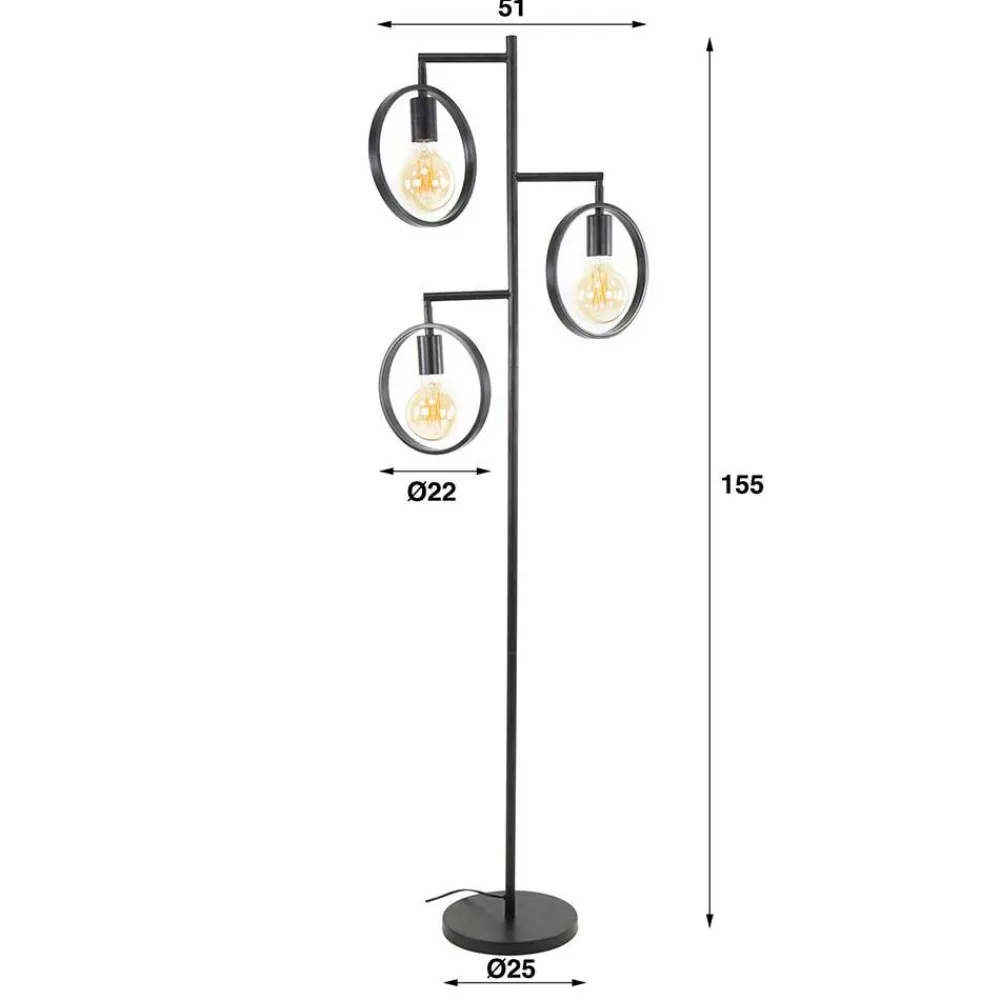 Wohnen Industrial Stehleuchte 3-flammig - Prayer