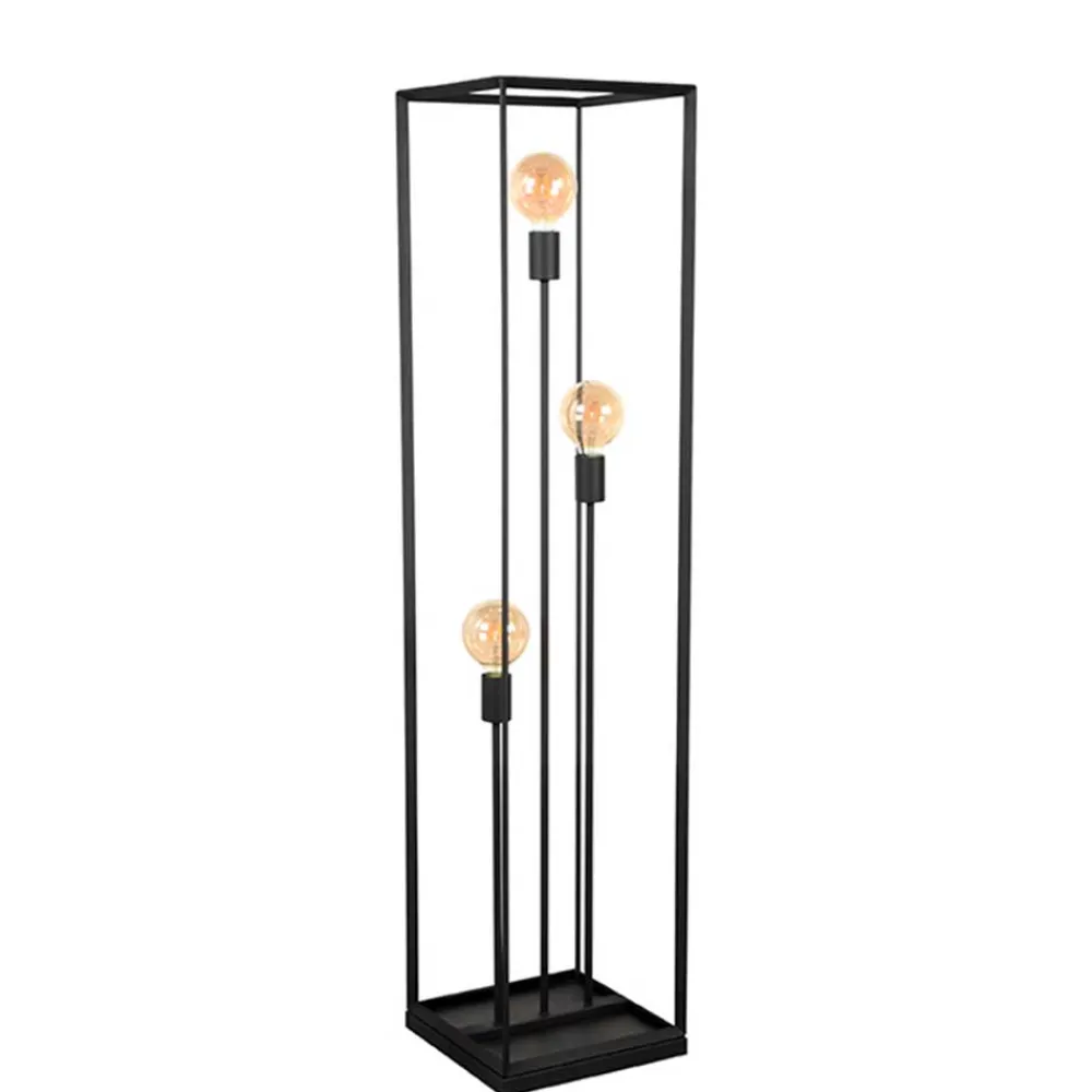 Wohnen Industrial Stehleuchte in Schwarz - Ake