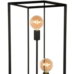 Wohnen Industrial Stehleuchte in Schwarz - Ake