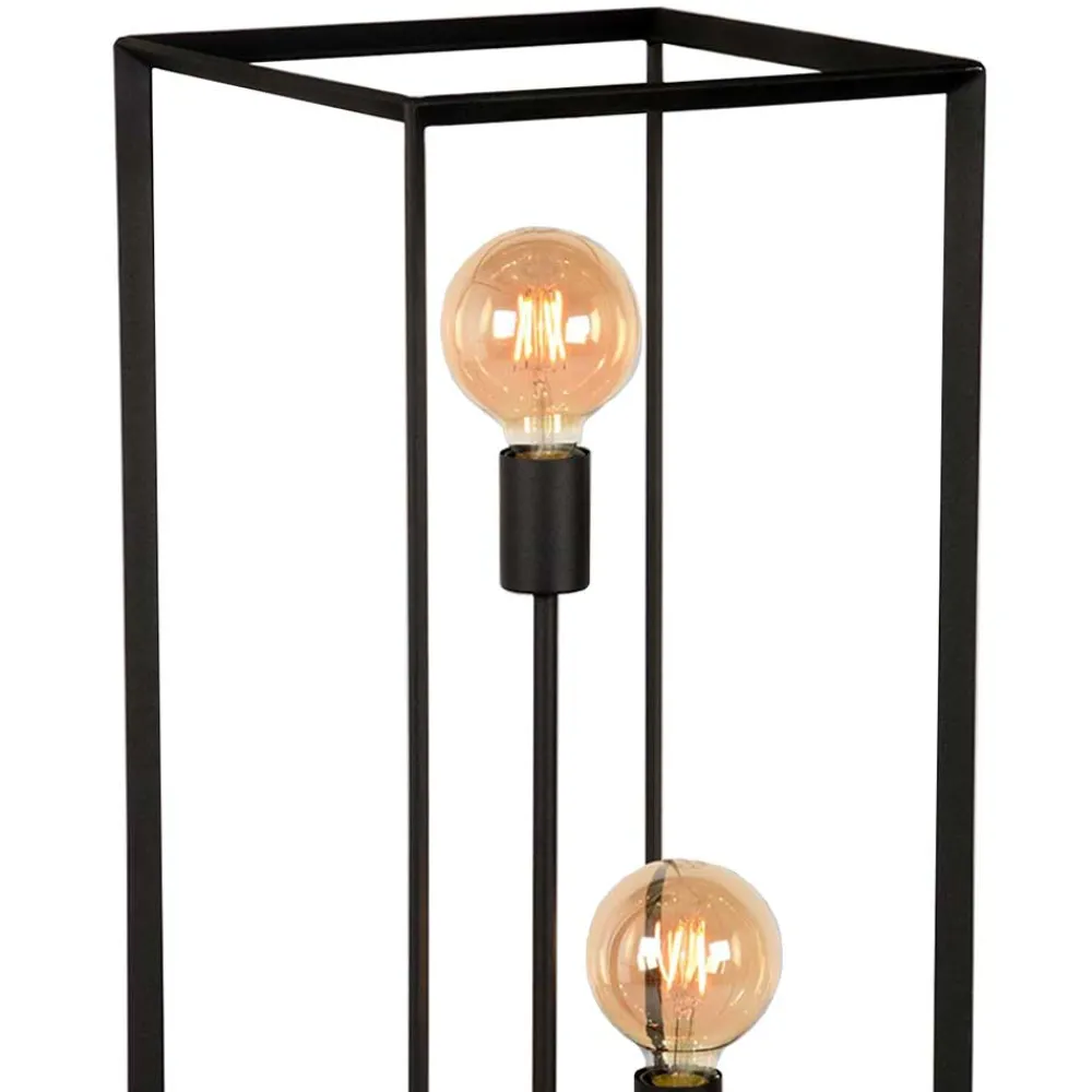Wohnen Industrial Stehleuchte in Schwarz - Ake