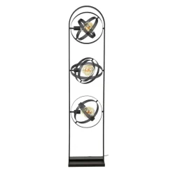 Wohnen Industrial Stehlleuchte in Schwarz aus Metall - Jandaria