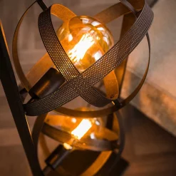 Wohnen Industrial Stehlleuchte in Schwarz aus Metall - Jandaria