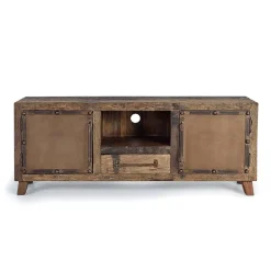 Wohnen Industrial TV Kommode aus Altholz und Metall - Stock