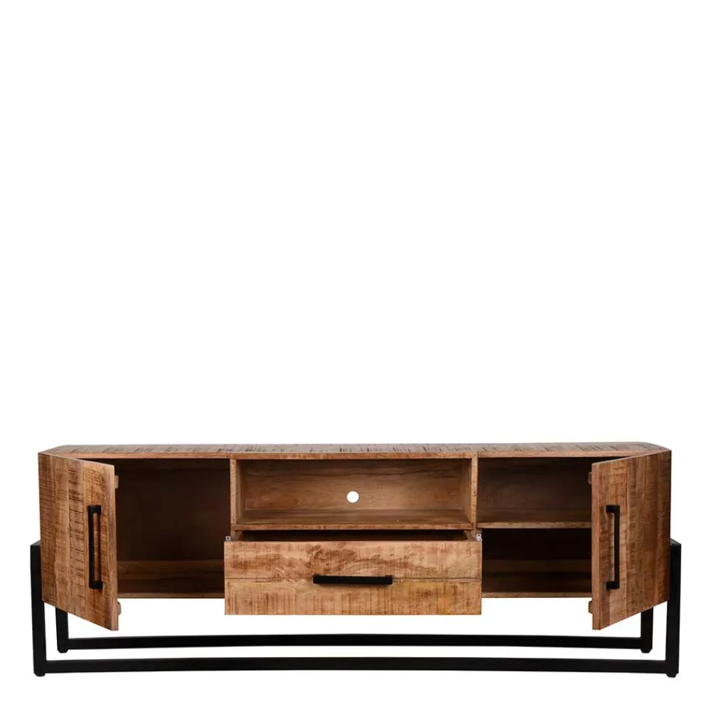 Wohnen Industrial TV Lowboard aus Mangobaum - Schanow