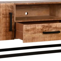 Wohnen Industrial TV Lowboard aus Mangobaum - Schanow