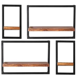 Wohnen Industrial Wandregal Kombi - Mendoza I (vierteilig)