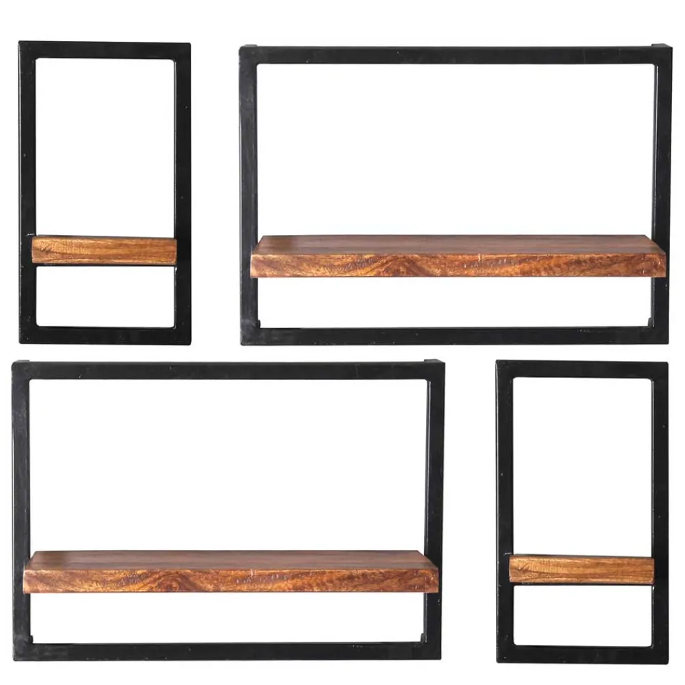 Wohnen Industrial Wandregal Kombi - Mendoza I (vierteilig)