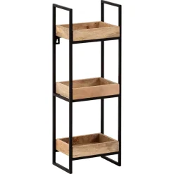 Wohnen Industrial Wandregal mit drei Ablagen - Karibia