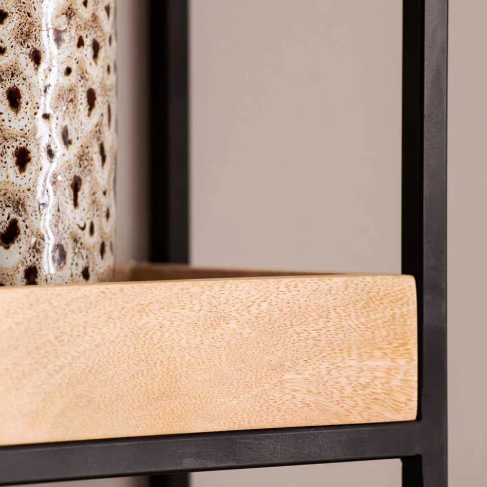 Wohnen Industrial Wandregal mit drei Ablagen - Karibia