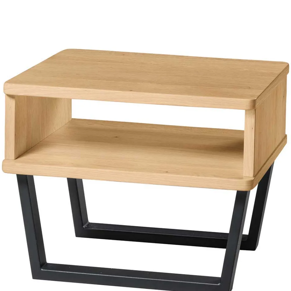 Wohnen Industrialbett in Eiche Hell mit Stahl - Oseidon