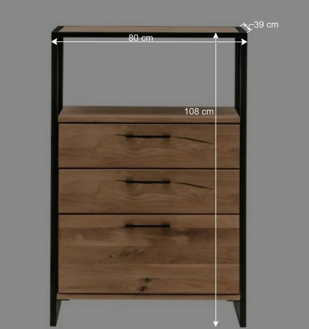 Wohnen Loft Möbel|Industrial Möbel*Industrial-Design-Highboard mit Ablage - Ingbo