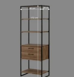 Wohnen Wohnzimmer-Regale|Esszimmerregale*Industrial-Design-Regal mit vier offenen Fächern - Ingbo