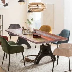 Wohnen Loft Möbel|Industrial Möbel*Industrialtisch mit Shabby Chic Altholz - Mutano