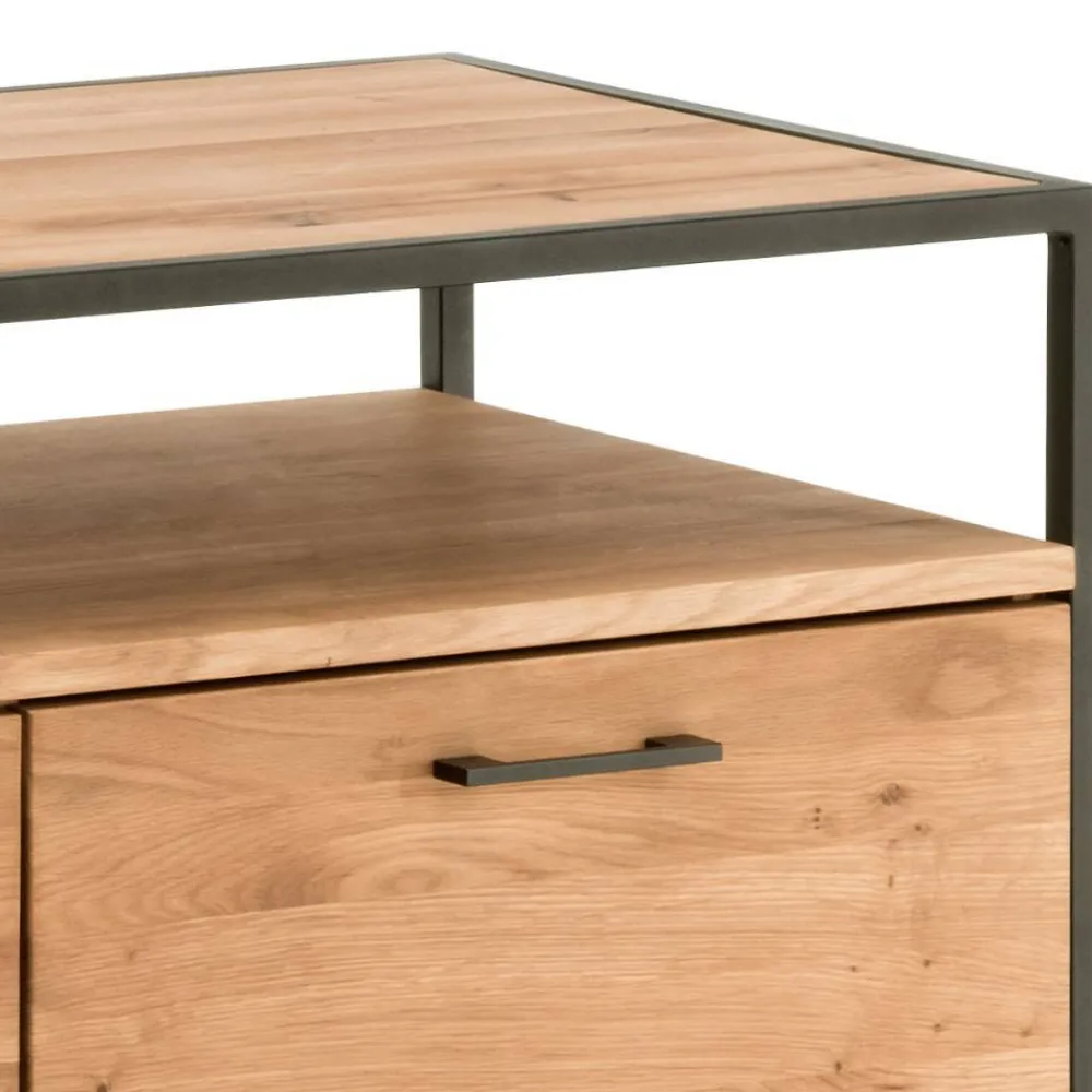 Wohnen Industrial-TV-Board aus Wildeiche Massivholz - Ingbo