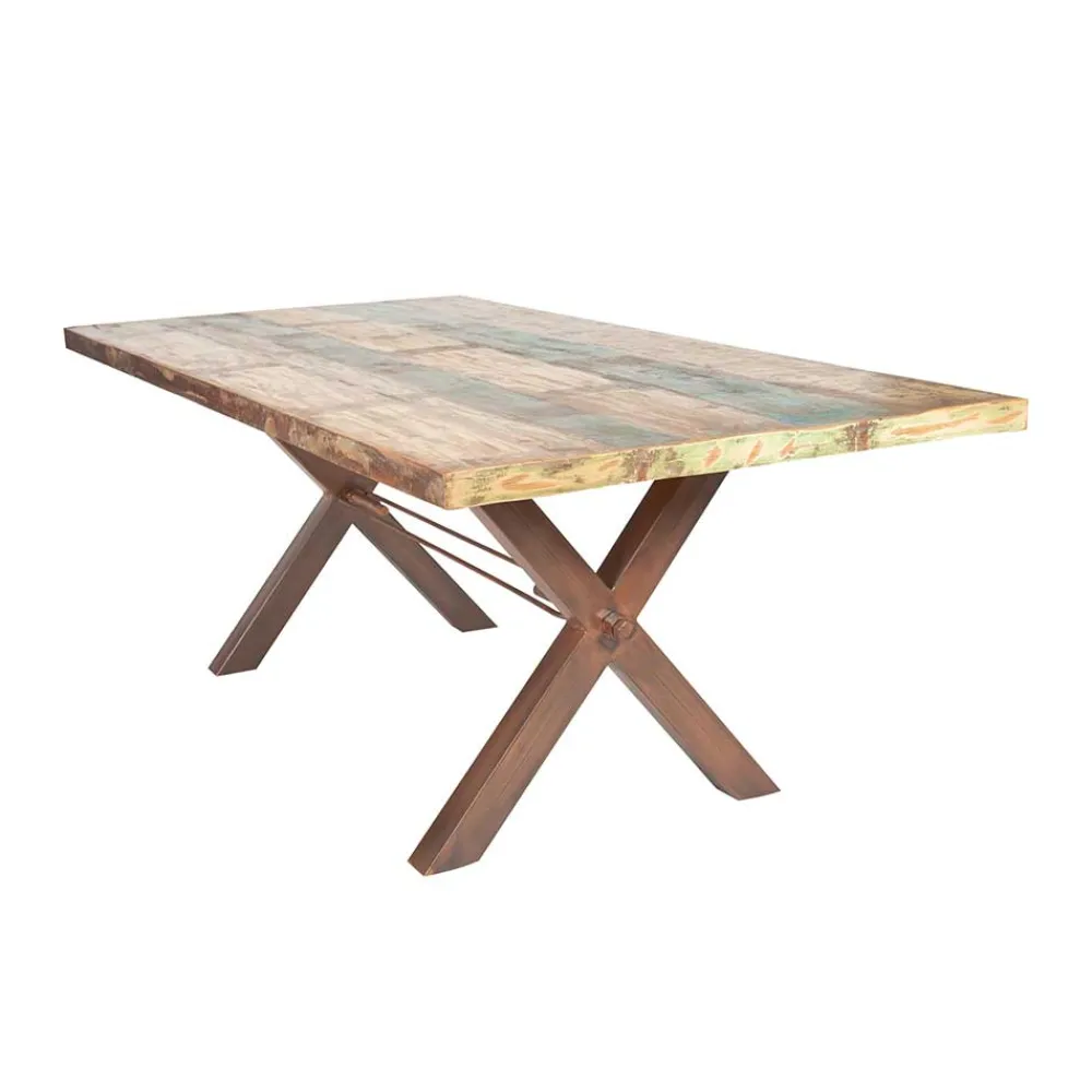 Wohnen Industrie Esstisch Valcmeris in Braun Bunt
