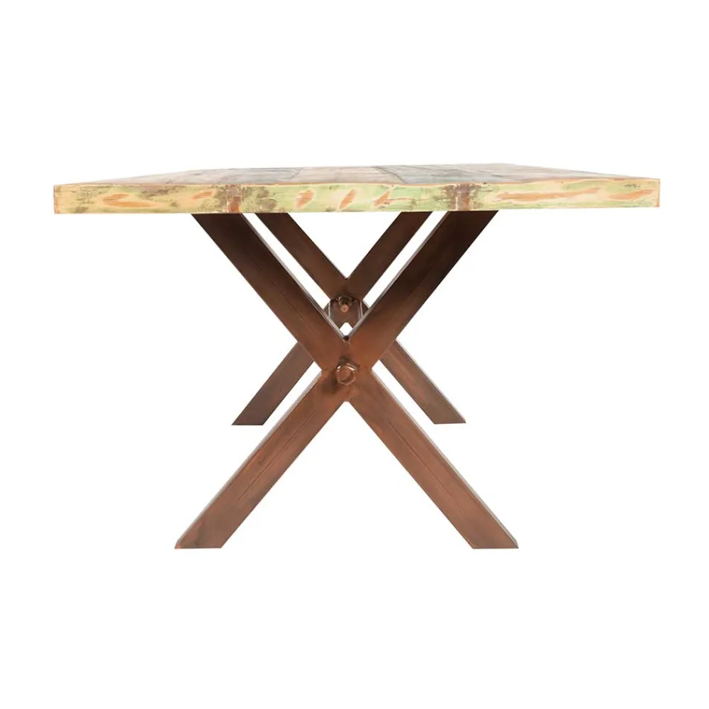 Wohnen Industrie Esstisch Valcmeris in Braun Bunt