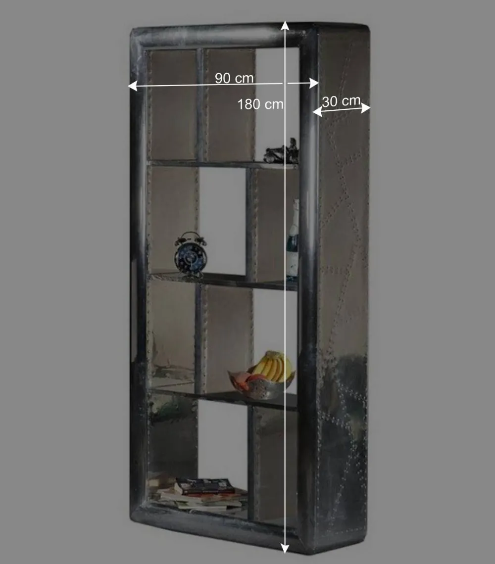 Wohnen Industry Design Regal mit Alu Oberfläche - Pilot