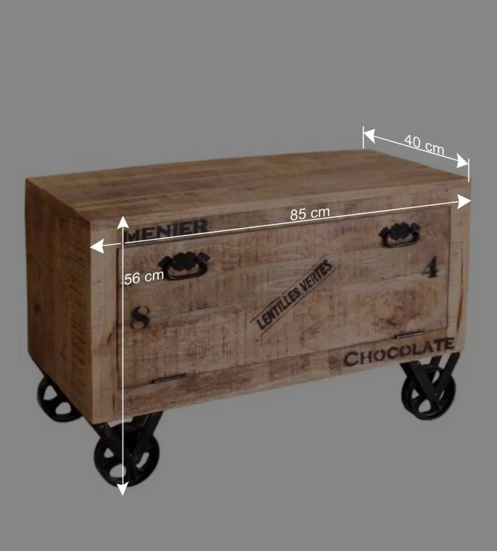 Wohnen Industry Garderobenmöbel Indri aus Mangobaum Massivholz (sechsteilig)