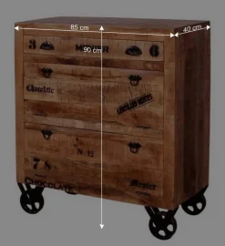 Wohnen Industry Garderobenmöbel Indri aus Mangobaum Massivholz (sechsteilig)