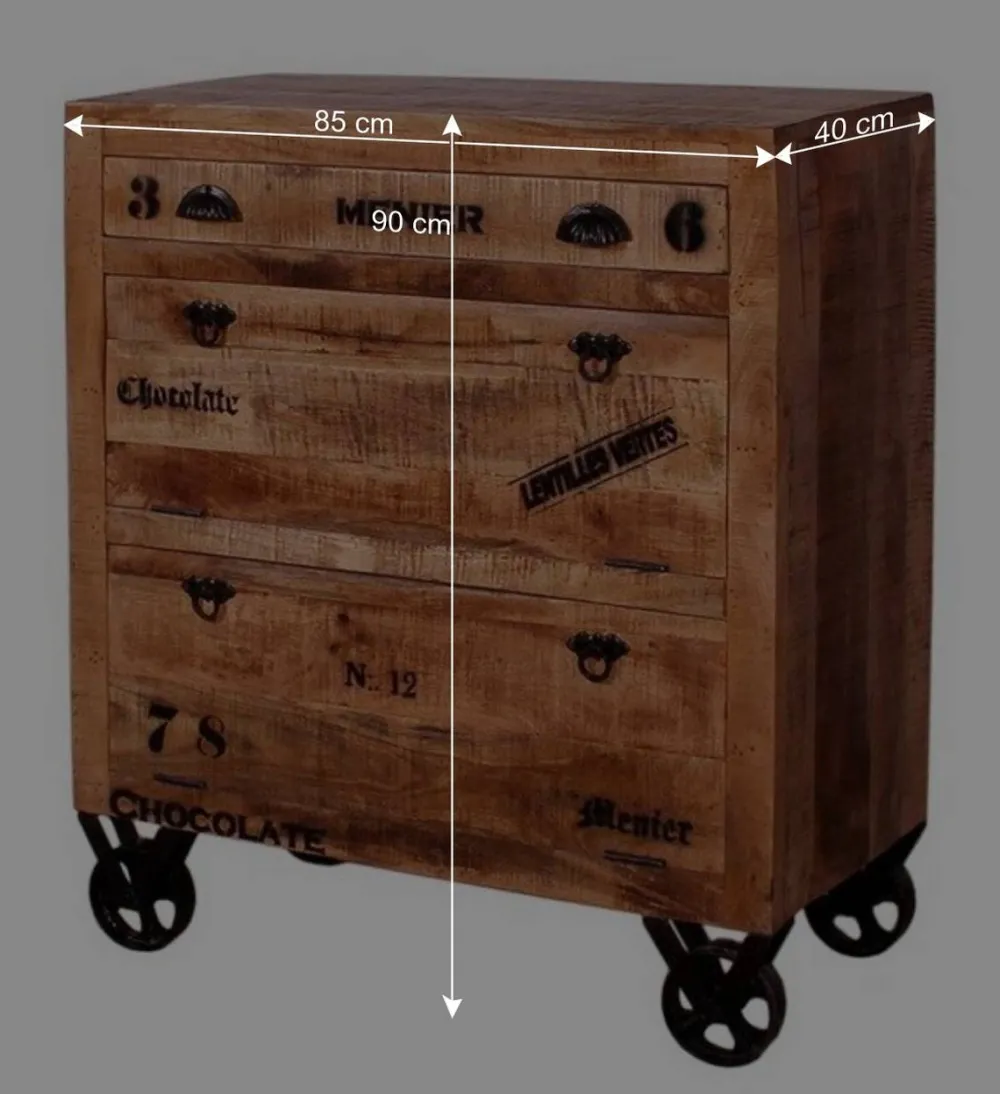 Wohnen Industry Garderobenmöbel Indri aus Mangobaum Massivholz (sechsteilig)