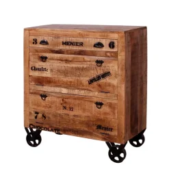 Wohnen Industry Garderobenmöbel Indri aus Mangobaum Massivholz (sechsteilig)