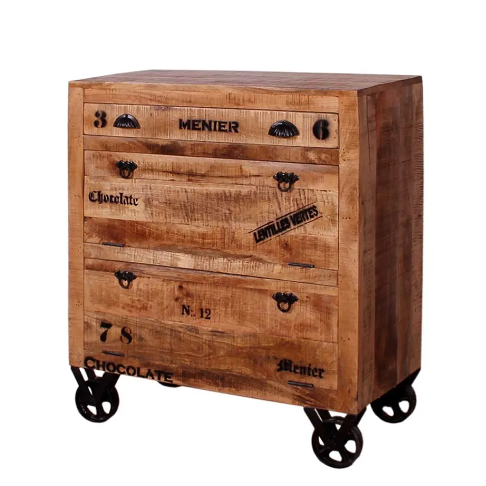 Wohnen Industry Garderobenmöbel Indri aus Mangobaum Massivholz (sechsteilig)