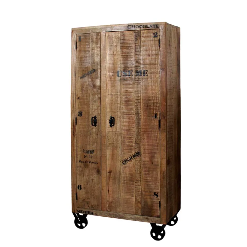 Wohnen Industry Garderobenmöbel Indri aus Mangobaum Massivholz (sechsteilig)