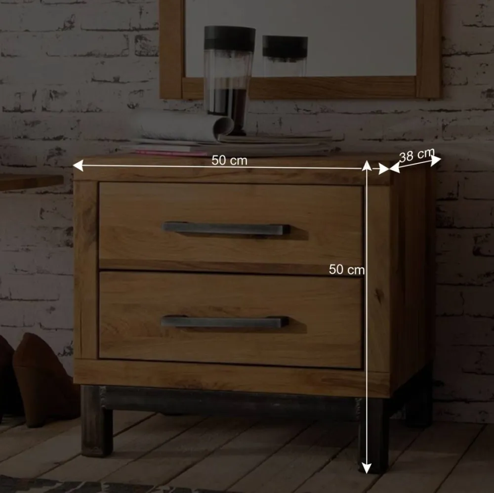 Wohnen Industry Nachtkommode 50x50x38 cm - Mulcian