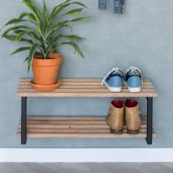 Wohnen Wohnzimmer-Regale|Esszimmerregale*Industry Schuhregal in Schwarz & Natur - Zoccos