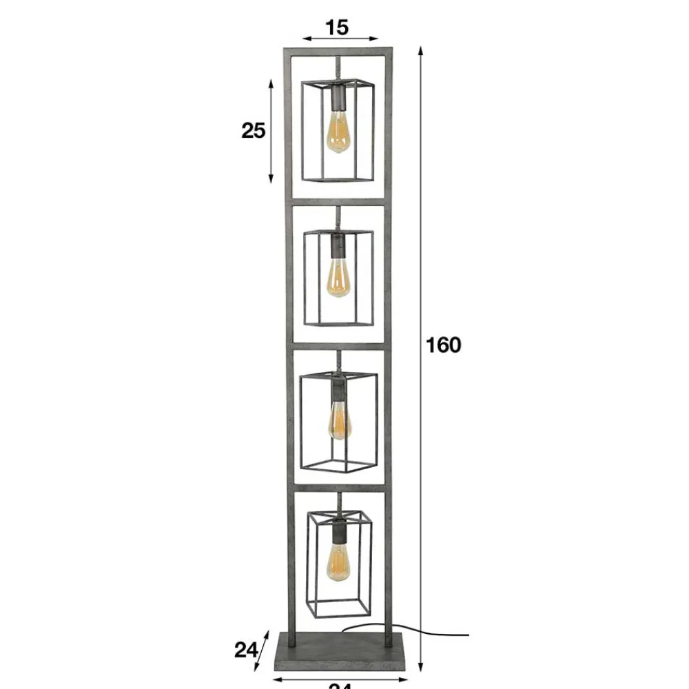 Wohnen Lampen & Leuchten*Industry Standleuchte mit 4 Lampen - Cranzo