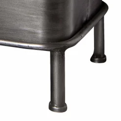 Wohnen Sitzbank*Industry Truhenbank aus Stahl Uladan mit Kunstleder Polster Braun