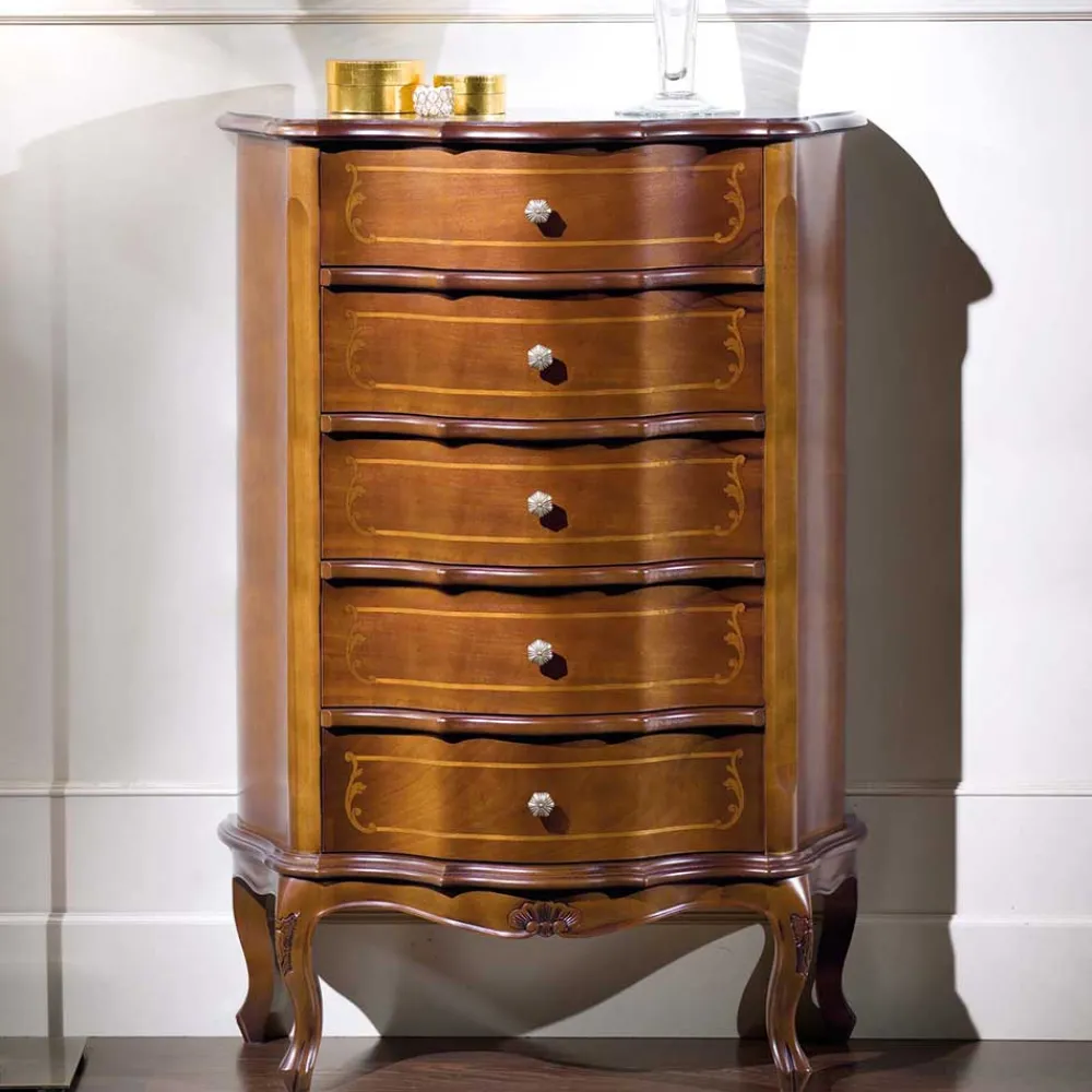 Wohnen Italienische Hochkommode Dentro mit 5 Schubladen