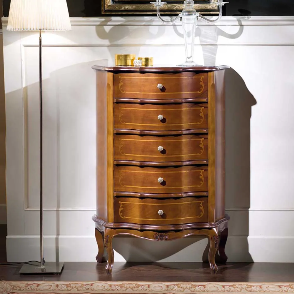 Wohnen Italienische Hochkommode Dentro mit 5 Schubladen