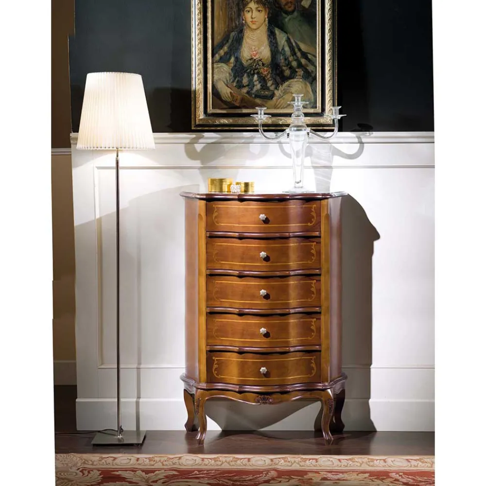 Wohnen Italienische Hochkommode Dentro mit 5 Schubladen