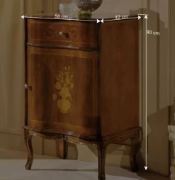 Wohnen Italienische Kleinkommode im Barockstil Venerdina in Nussbaum Braun