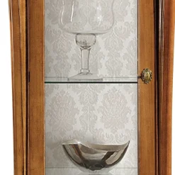 Wohnen Glasmöbel|Massivholzmöbel*Italienischer Vitrinenschrank in Nussbaum & Gold - Carlenna
