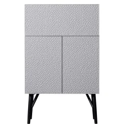 Wohnen Japandi Barschrank in Hellgrau - Looning