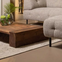 Wohnen Asiatische Möbel*Japandi Couchtisch in Dunkelbraun - Houston