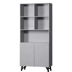 Wohnen Asiatische Möbel*Japandi Regal in Hellgrau - Looning